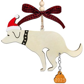 Funny Christmas Ornaments 2025, Wooden Dog Ornament - Fun Ornaments for Adults Exchange, Unique Ornament - Christmas Funny Gifts, Dog Gifts