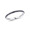 Santuzza 925 Sterling Silver Stackable Ring Black Spinel Engagement Wedding