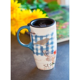 Cypress Home 17oz Sunflower Travel Mug with Designer Gift Box - Stainless Steel, Insulated, Leakproof