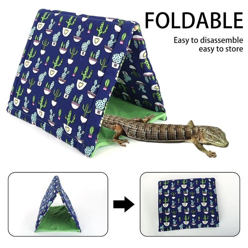 MiOYOOW Reptile Sleeping Bed, Soft Foldable Reptile Tent Bearded Dragon