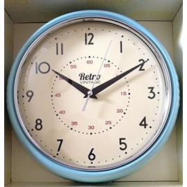 Blue Retro Style Kitchen Wall Clock
