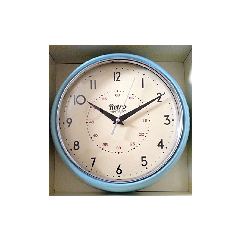 Blue Retro Style Kitchen Wall Clock