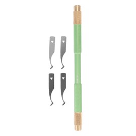 4 In 1 Hobby Knife Set Mesh Carved Pattern Multi Functional Craft Cutting Knife for Removing Glue Green