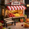 QIHAWN 1/24 Black Wooden Miniature Park Bench for Diorama Model