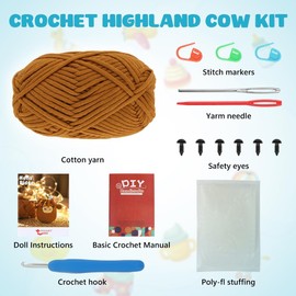 Aucuu Crochet Starter Set for Beginners, Animals Crochet Set for Beginners, Crochet Set for Animals, Starter Crochet Animals Set for Children and Adults, DIY Crochet Set with Crochet Hooks, Crochet