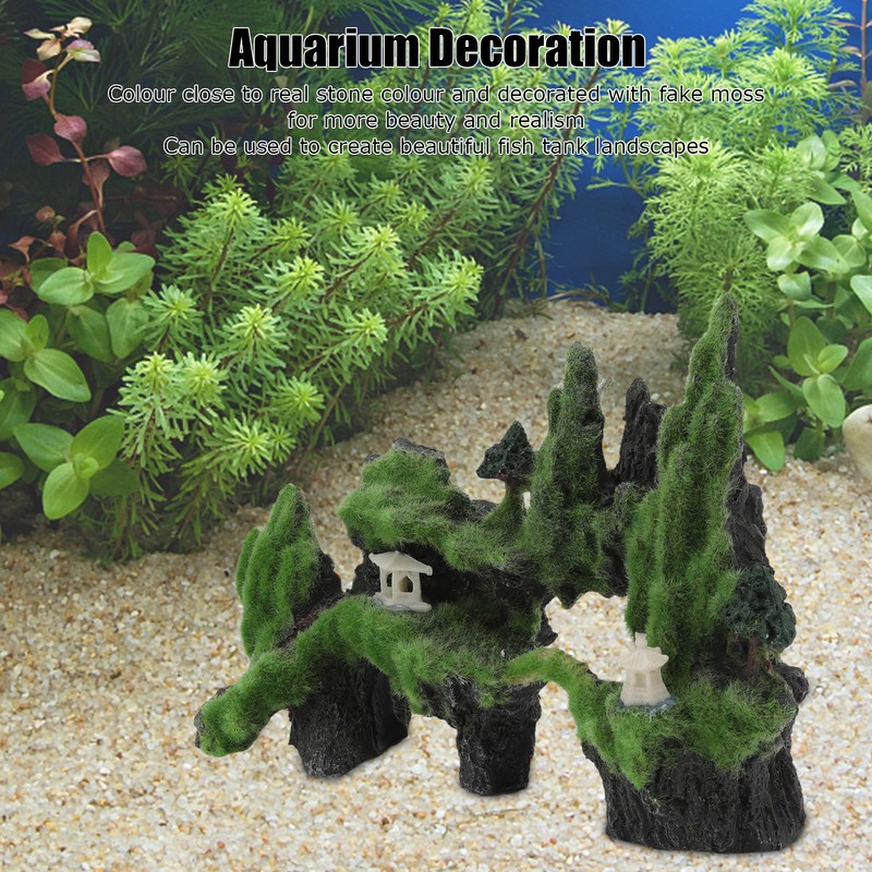Moss Rockery Aquarium Decoration Artificial Moss Rockery Ornament for Aquarium