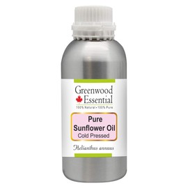 Greenwood Essential Pure Sunflower Oil (Helianthus annuus) Natural Therapeutic Quality Cold Pressed 630 ml (21.3 oz)
