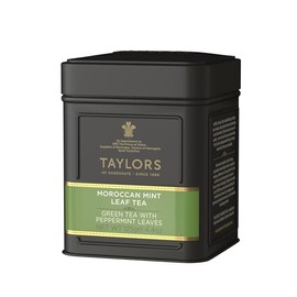 Taylors of Harrogate Moroccan Mint, Green Tea, Loose Leaf, 4.41 Ounce Tin Caddy, Fresh, Light, and Lively, Caffeinated, Premium Whole Leaf Tea