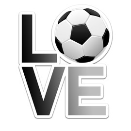 Bargain Max Decals Love Soccer Ball Sports Window Laptop Car Sticker 5.5"