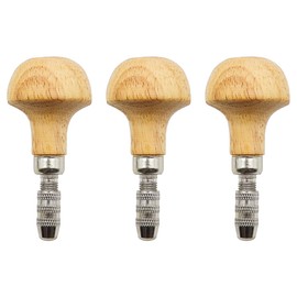 Tiardey 3 Pcs Hand Chucks Wooden Handles, Pear Shape Handle, Pin Vise Hand Drill Wooden Handle for Diamond Stone Setting Graver Replacement