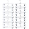20 Pcs Clear Plastic Pant Hangers with Clips - 14"