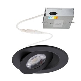 WAC Lighting Lotos 6in LED Round Adjustable 5-CCT Selectable 2700K-3000K-3500K-4000K-5000K Recessed Kit in Black