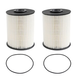 Fitede 5.9 Cummins Fuel Filter (2Pcs) Fits for 2000-2009 Dodge Ram 2500 3500 5.9L Cummins Turbo Diesel Replaces# 68001914AA, 68001914AB, 5015581AA, 5015581AB, 33585XE