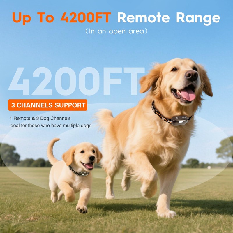 3 Dog Shock Collar with Remote,4200FT Dog Training Collar with