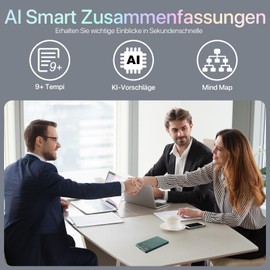 Powate AI Voice Recorder, 64 GB Recorder Supports 112 Languages Transcribe Summarise and Mind-Map with AI Technology, One-Touch Recording, Noise Reduction, for Meetings, Learning, Calls,Green