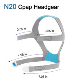 N20 CPAP Headgear Replacement for ResMed AirFit N20/AirTouch N20 Nasal Mask Headgear - Standard/Medium (1 Soft N20 Headgear + 2 Magnetic Clips)