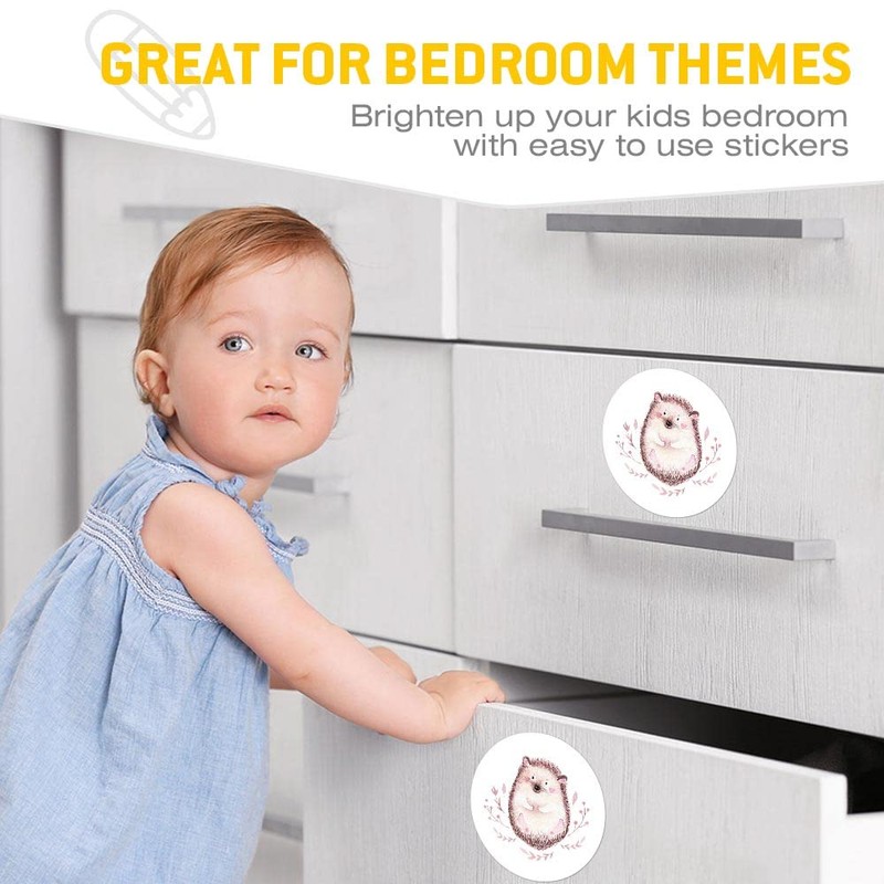 #60647 Runde Vinyl-Aufkleber, 10 cm, niedlicher Baby-Igel, Aquarell, für Laptops,