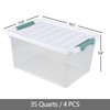 Uumitty 4 Packs 35 Quart Storage Bins with Lids, Stackable