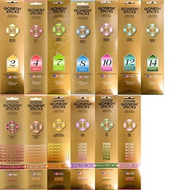 Gonesh Incense Sticks, Combo Set of Super 13 Variety Pack, 20 Sticks each pack - Total 260 Sticks
