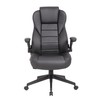 Boss Office Products Executive High Back CaressoftPlus Flip Arm Chair,