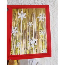 White NWT Christmas Backdrop Kit Gold Foil with White Snowflakes Winter Party, 3 ×8 ft