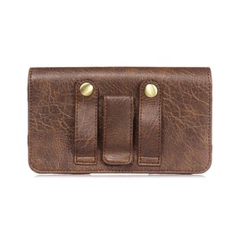 DFV mobile - Case Horizontal Leather Belt Clip with Earphone Holder for BQ Mobile BQ-5731L Magic S (2019) - Brown