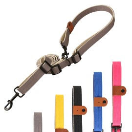 CROWN KONI Dog Leash - 15mm Grey：360° Tangle-Free, Heavy Duty Strong Nylon, Retractable, and Hands-Free Design Crossbody, Hand-held & Waist Leash, Outdoor Easy Walk Dog Leash (Small and Medium Dog)