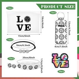 98 Pcs Volleyball Party Favors Volleyball Team Gift - Volleyball Adjustable Bracelet Volleyball Lipstick Holder Volleyball Sport Hair Ties Volleyball Treat Bags & Sticker for Players Volleyball Lovers