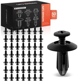 A-Premium 50 PCS Nylon Front Air Shield, Splash Guard and Heat Shield Car Retainer Fastener Push Pin Clips Compatible with Ford Explorer Mustang Expedition Flex Lincoln Navigator Mercury Sable - 6.4mm