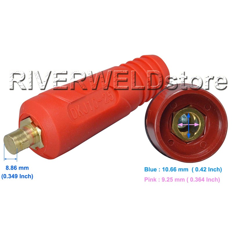 RIVERWELD TIG Welding Cable Panel Connector Plug & Socket Set