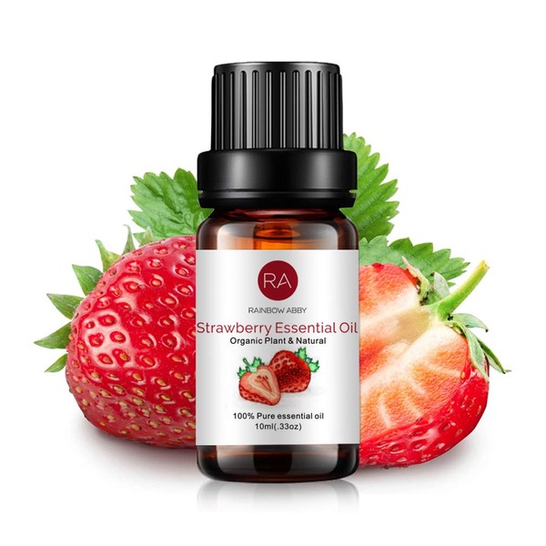 Strawberry Essential Oil 100% Pure Oganic Plant Natrual Strawberry Oil for Diffuser Aromatherapy Message Skin Care Sleep - 10ML