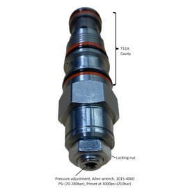 Hydraulic Counterbalance Load Holding Valve Cartridge, 15 GPM, 4060 psi, 3:1 ratio T-11A cavity