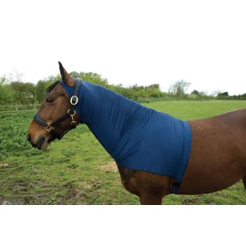 Rhinegold - Copricollo elasticizzato in lycra satinata, completo - blu navy