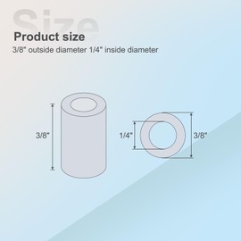 HiPicco Aluminum Spacers 1/4" Bore x 3/8" OD x 3/8" Length Unthreaded Standoff Bushing Plain Finish Round Metal Spacer, Fits Screws Bolts Rods 1/4" or M6, Oxidized Finished 10 Pack
