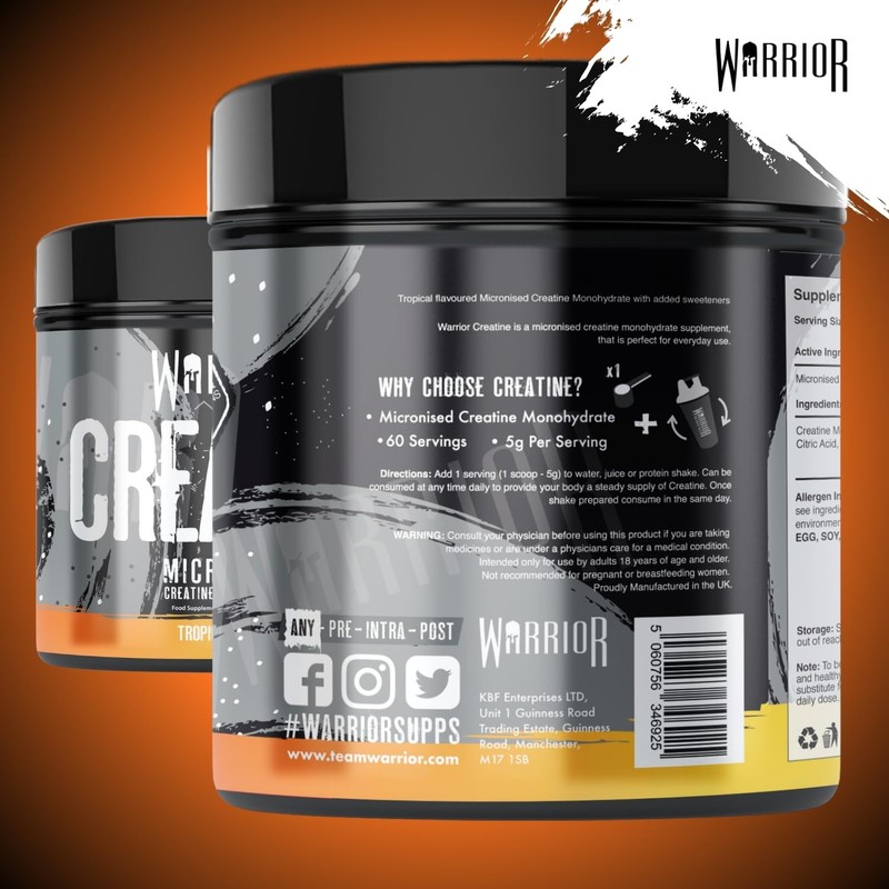 Warrior Creatine Monohydrate Powder 300g – Micronised – Proven to
