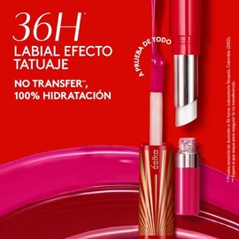 Ésika Labial COLORFIX Duo Tattoo Edición Limitada – Efecto Tatuaje 36H, No Transfer, Hidratación con Karité (Fucsia Confetti)