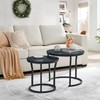 Hoctieon Nesting Coffee Tables, Round Nesting Tables Set of 2,