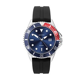 Sekonda Mens Black Rubber Strap Blue Dial Sports Watch 1623