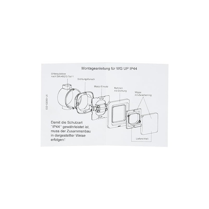 Berker 155009 Rocker Flush-mounted splash-protected IP44 polar white, glossy