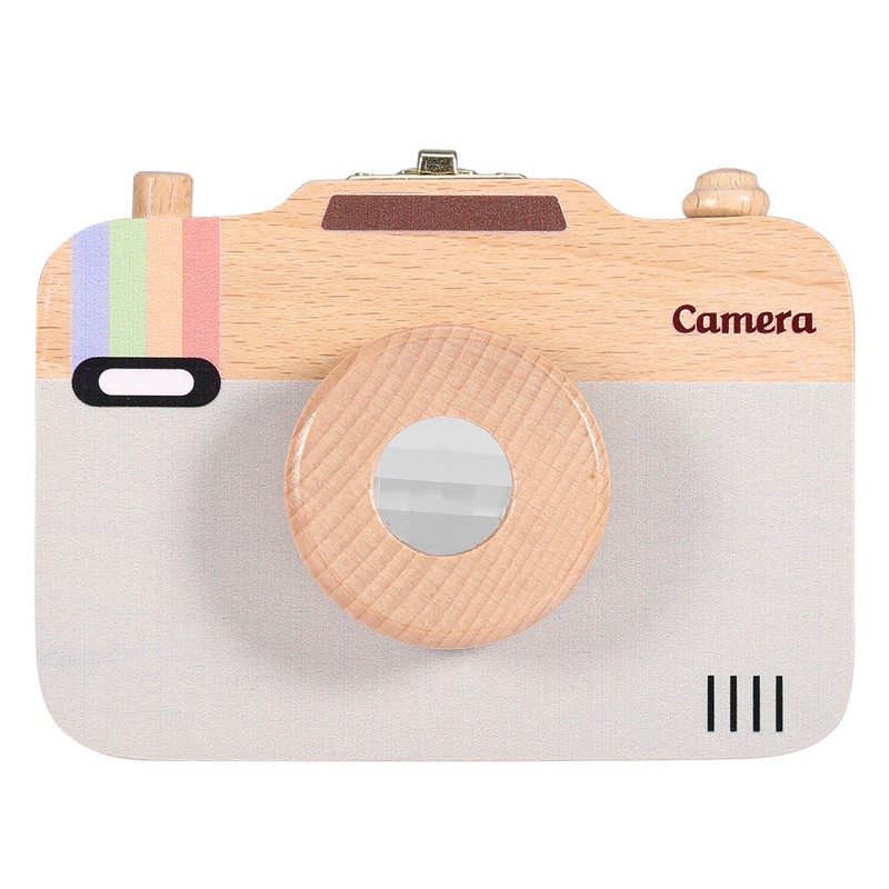 Wooden Camera pattern Storage Box Case for Baby Milk Teeth