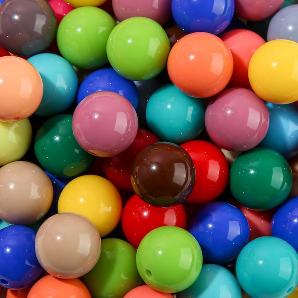 ANCADN 16mm Acrylic Beads Multicolor Acrylic Beads Round Colorful Beads