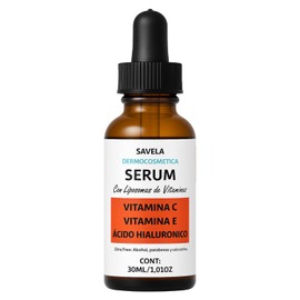 Serum con Vitamina C, E y Ácido Hialuronico 30 ml, Con Liposomas, Hidratante, antioxidante, antiedad