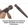 Wozoohyi Ebony Wood Leather Edge Burnisher Tool,Professional Round Leather Edge