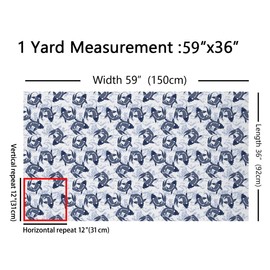 Feelyou Tela de tapicería japonesa Koi por The Yard, tela de tapicería Hokusai de olas oceánicas para sillas, peces exóticos de carpa, marina, decorativa, impermeable, para exteriores, 1 yarda, color blanco y azul