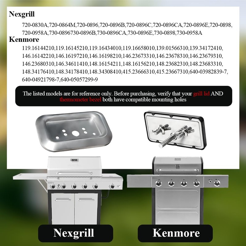 Dallden 3.6 Inch Grill Thermometer Replacement for Nexgrill 720-0830A 720-0896,