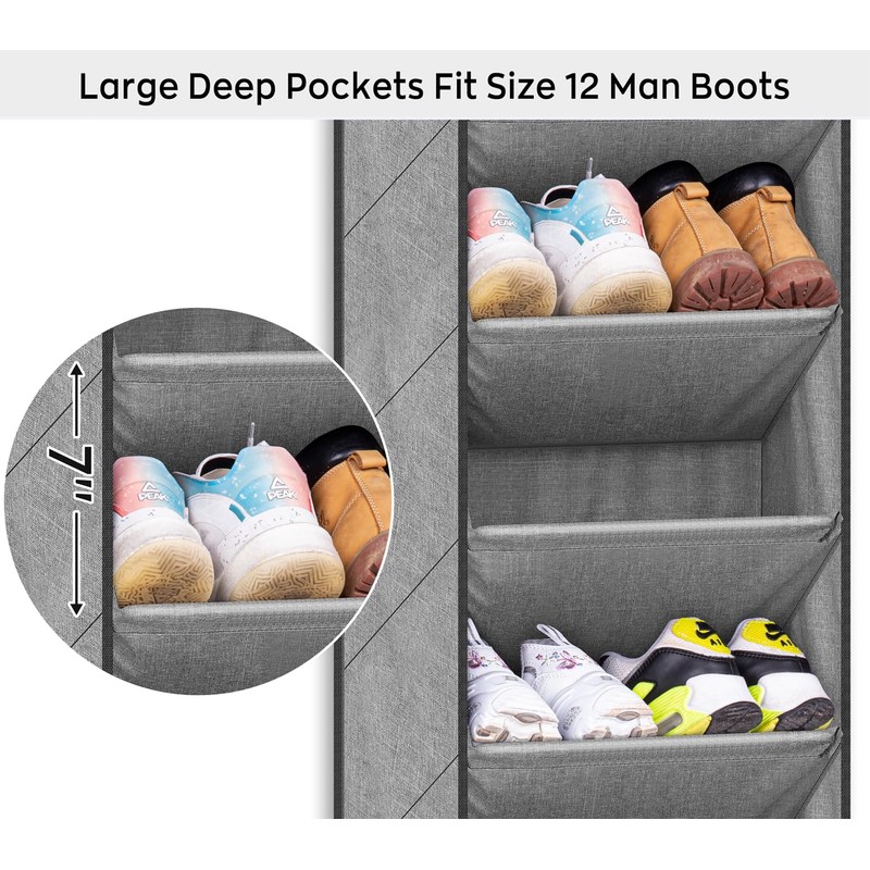 SLEEPING LAMB Over The Door Shoe Organizer for Closet with