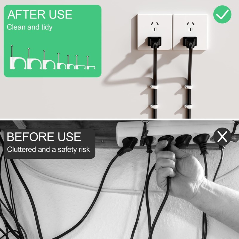Chiluxendo Pack of 500 Round Cable Holders + 200 Square
