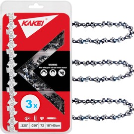 KAKEI Husqvarna Chainsaw Chain 18 Inch .325" Pitch .050" Gauge 72 Drive Links Fits Husqvarna 440, Echo CS-400, Jonsered - 591094872, 20lpx072g, H72 (3 Chains) - Semi Chisel