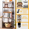HCHQHS Adjustable 6 Tier Open Bookcase, Rustic Farmhouse Book Shelves,
