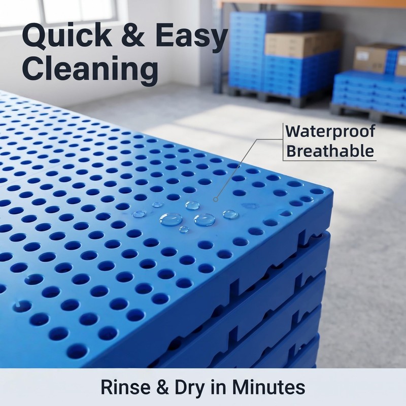 6 Pcs Plastic Pallet, Lightweight Nestable Pallet 23.6x11.8x1.18 Inch, Waterproof